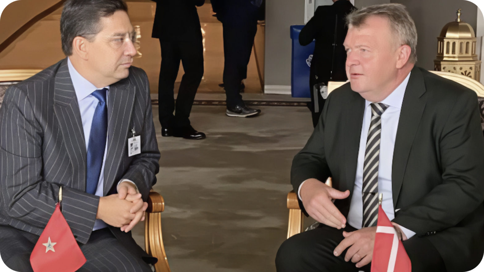 Entretien entre le ministre marocain des affaires étrangères et le ministre danois Lars Løkke Rasmussen, à propos du futur accord commercial Maroc–UE incluant le Sahara.