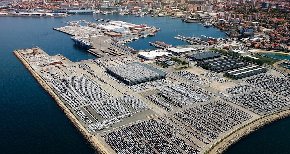 Vue aérienne du port de Vigo, en Espagne, principal point d’exportation vers l’Algérie en 2025.